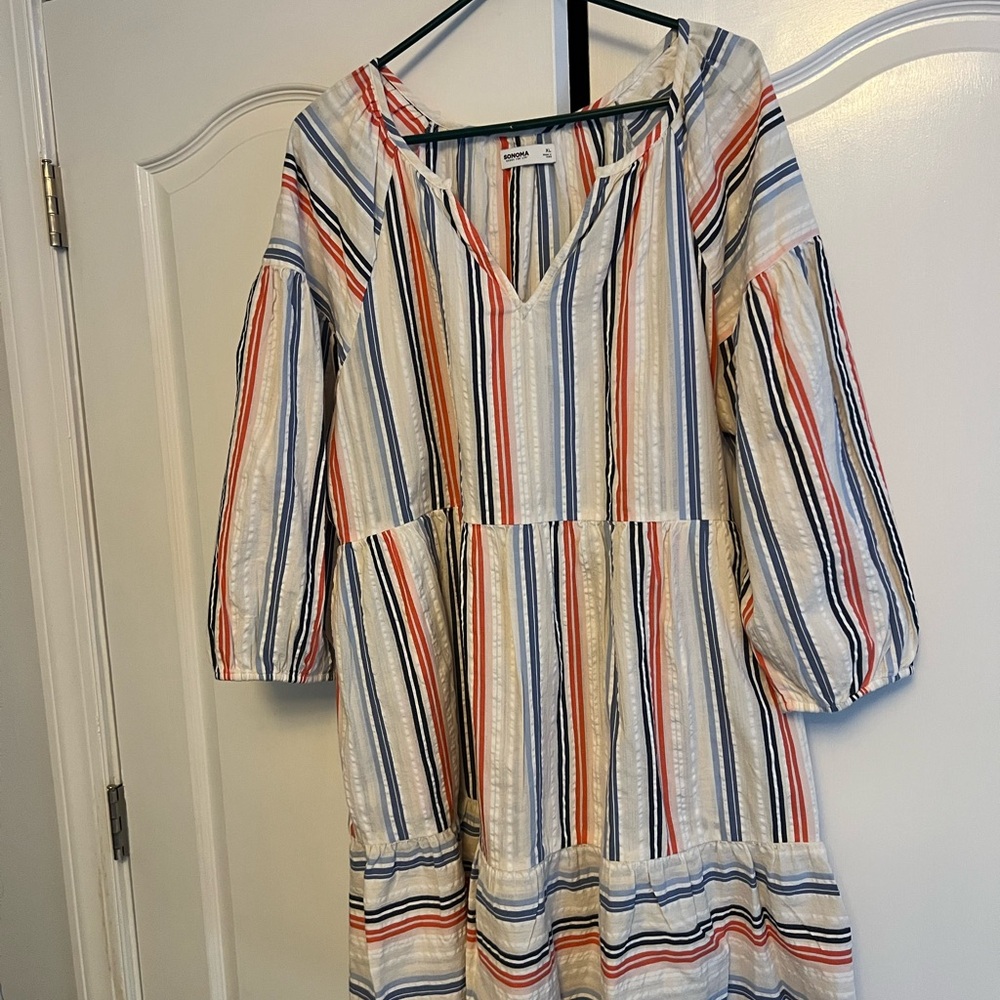 Sonoma Multicolor Striped V-Neck Top